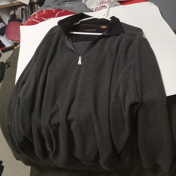 Saint John's Bay XL Half Zipped Men's Pullover Grey 100% Poly. Thailand Sweater - Picture 4 of 6